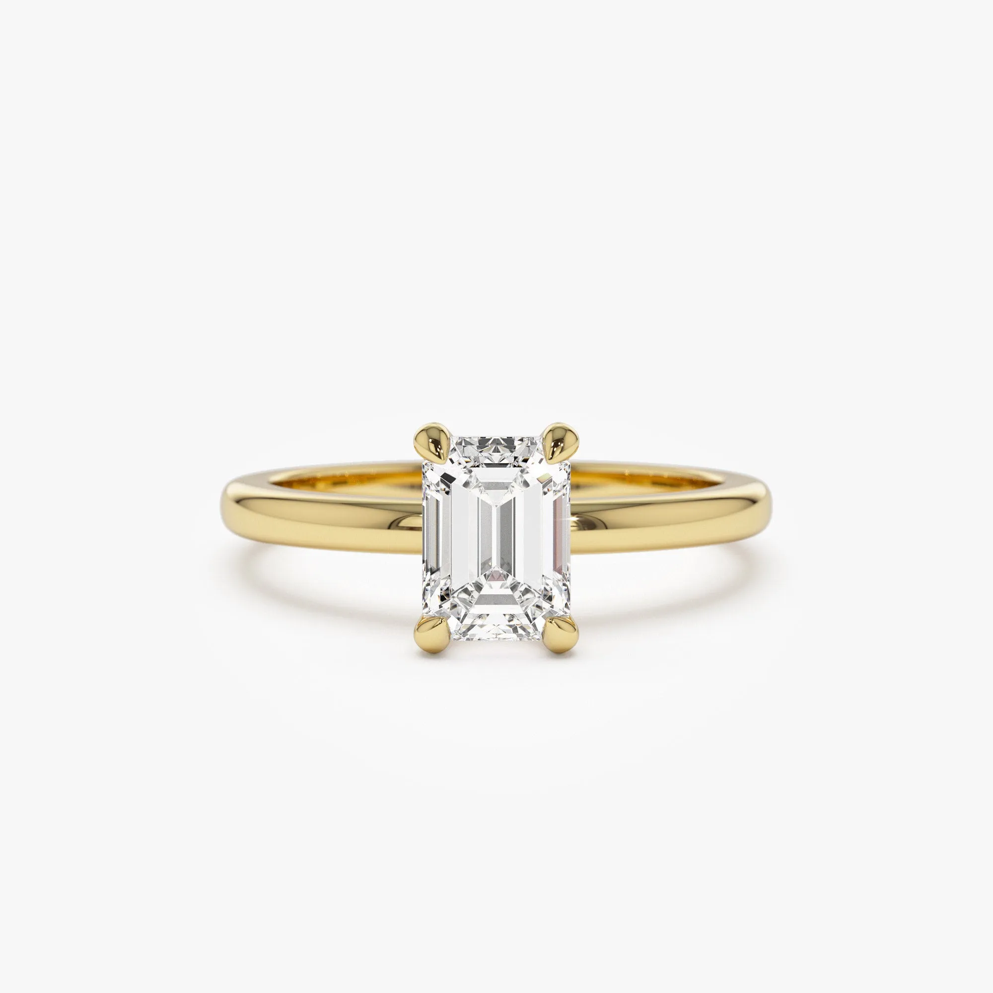 0.75 - 1.50 ctw 14k Four Prong Setting Emerald Cut Lab Grown Diamond Engagement Ring - Esther