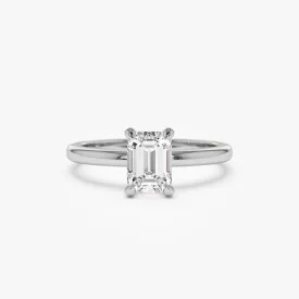 0.75 - 1.50 ctw 14k Four Prong Setting Emerald Cut Lab Grown Diamond Engagement Ring - Esther