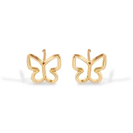 14E00298. - 14 Karat Silhouette Butterfly Screw Back Earrings