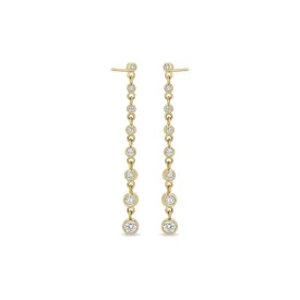 14k Diamond Bezel Eternity Drop Earrings