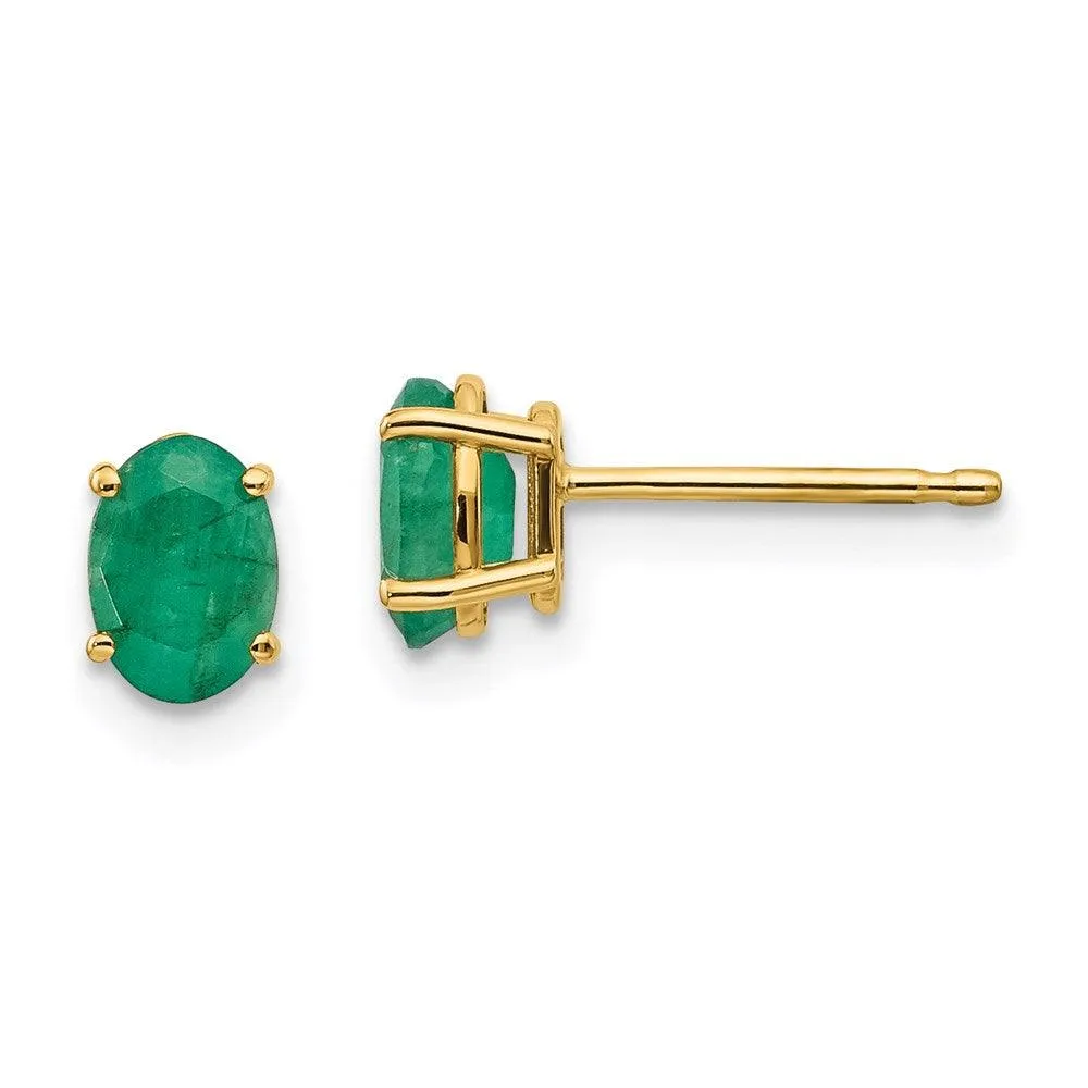 14k Emerald Earrings - May