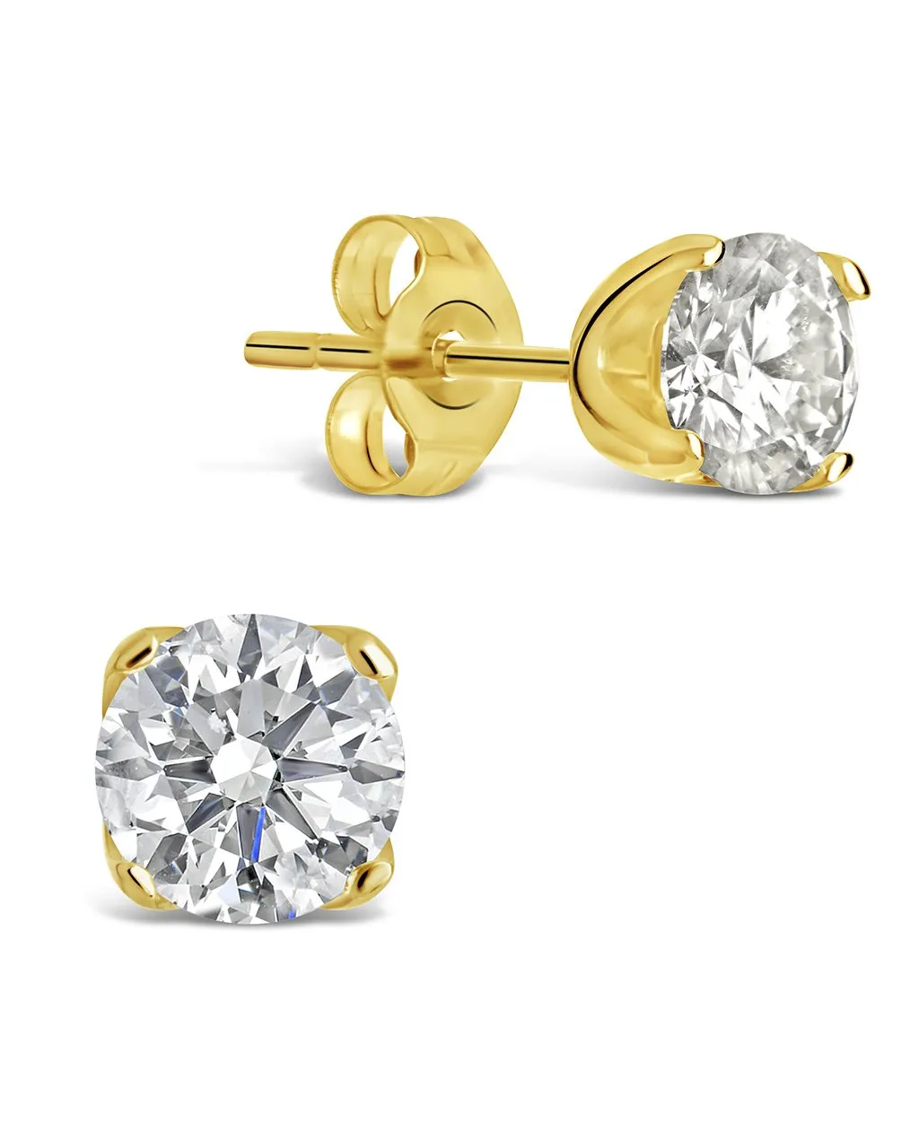 14K Gold 4mm Diamond Stud Earrings