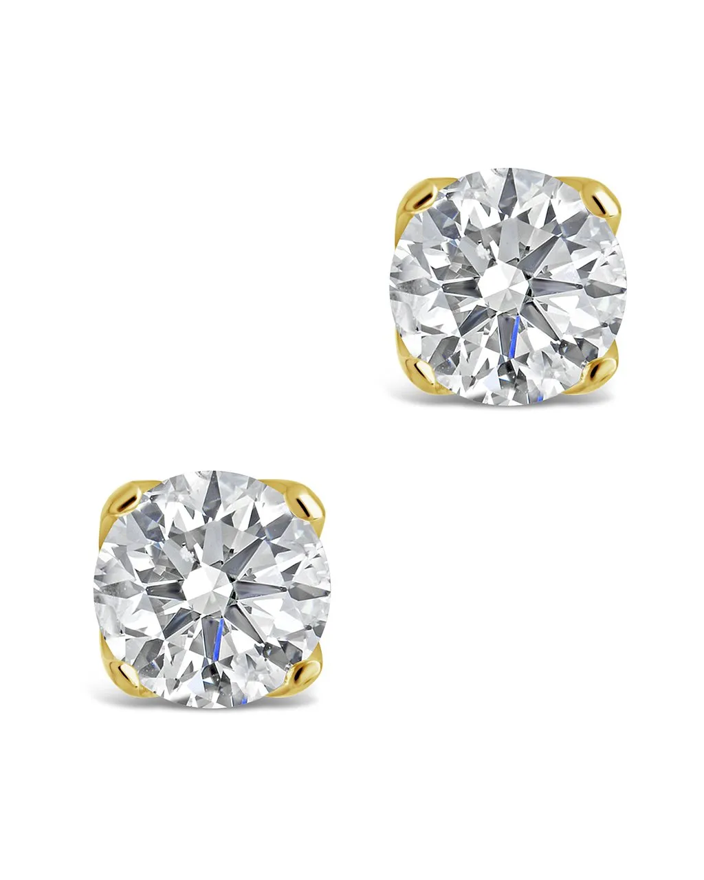 14K Gold 4mm Diamond Stud Earrings