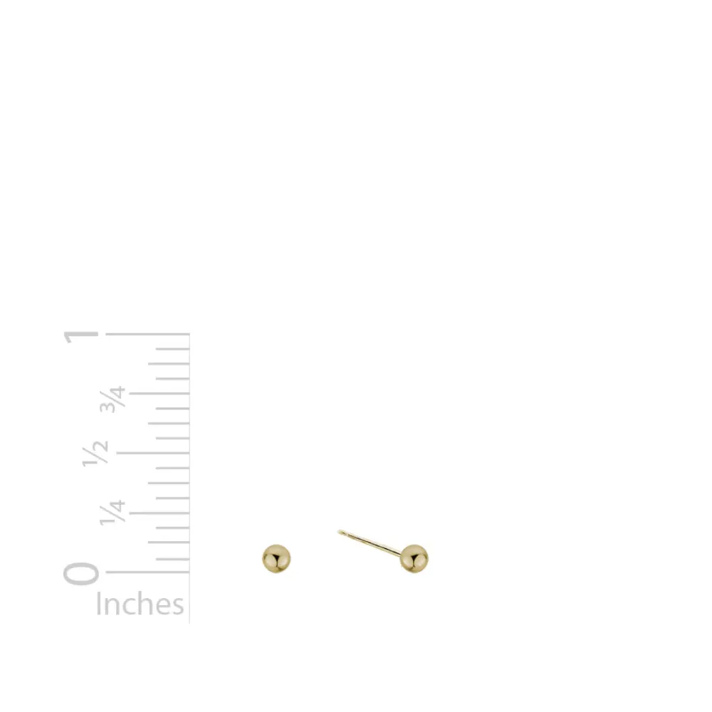 14k Gold Ball Stud Earrings