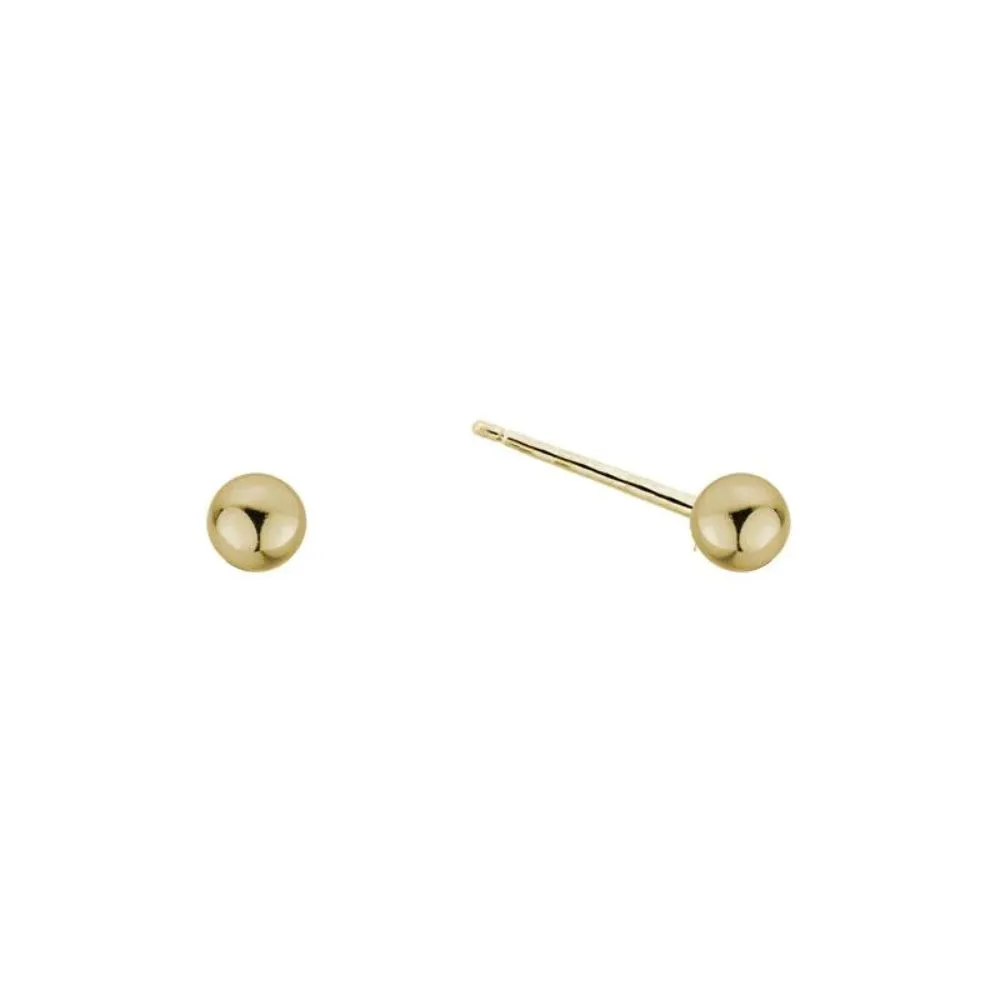 14k Gold Ball Stud Earrings