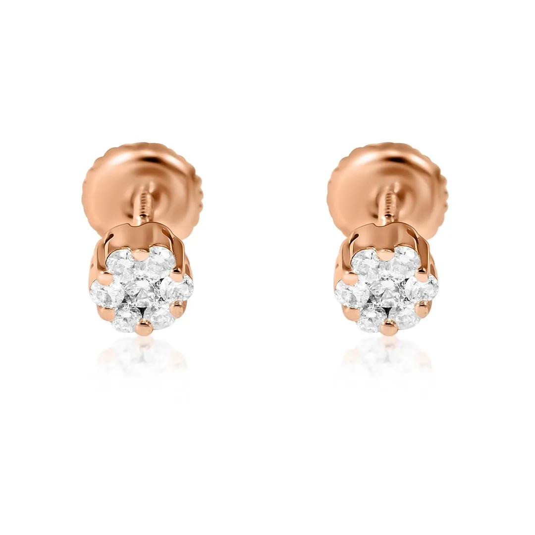 14k Gold Diamond Stud Earring 0.50 Ctw