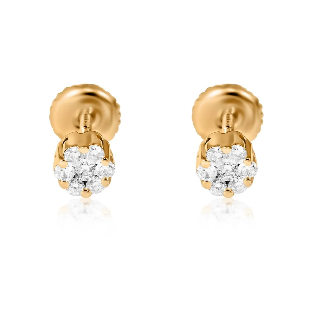 14k Gold Diamond Stud Earring 0.50 Ctw