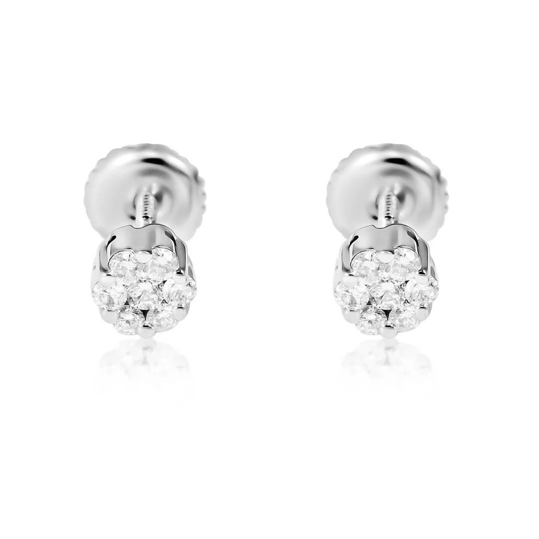 14k Gold Diamond Stud Earring 0.50 Ctw