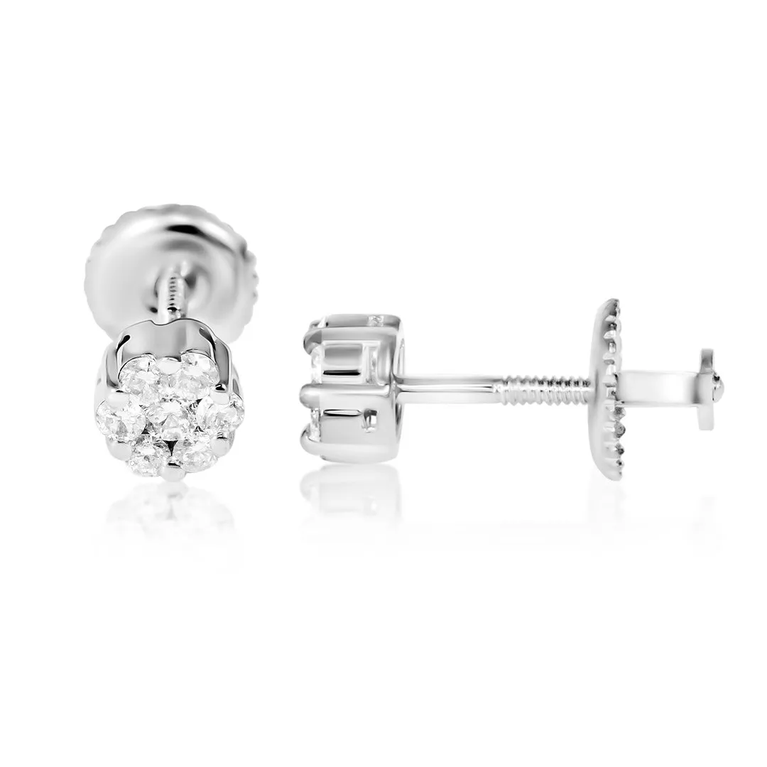 14k Gold Diamond Stud Earring 0.50 Ctw