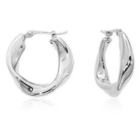 14k Gold Twist Hoop Earrings