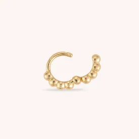 14K Solid Gold Bubble Tiny Hoop Earring