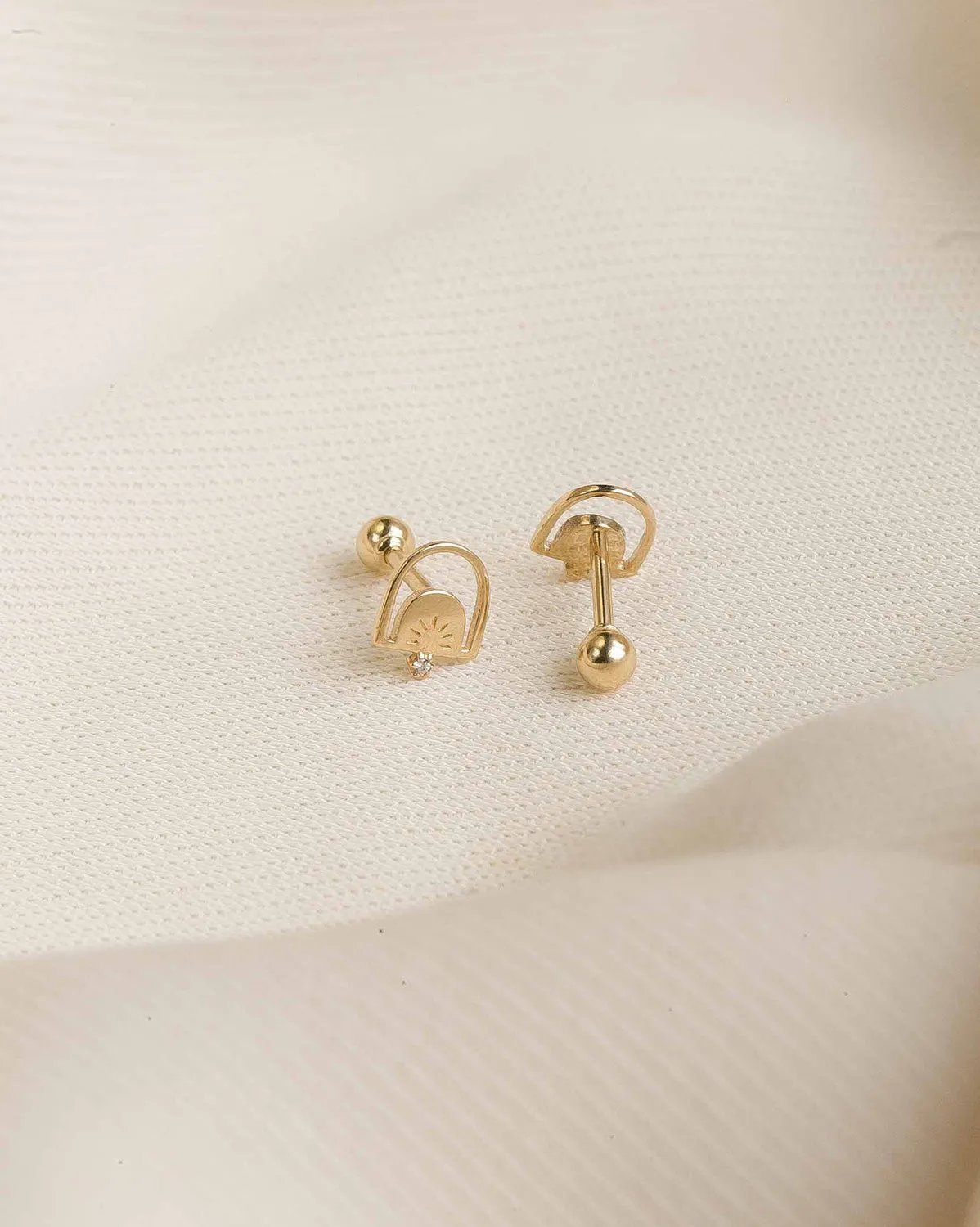 14K Solid Gold Dawn Single Stud