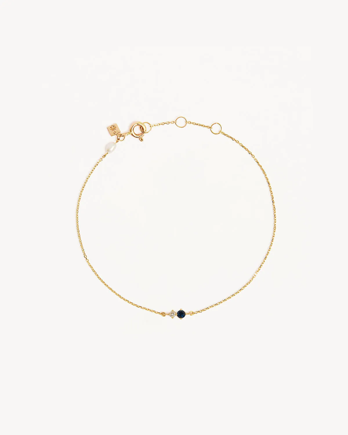 14k Solid Gold Magic Within Birthstone Diamond Bracelet - September - Sapphire