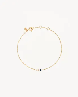 14k Solid Gold Magic Within Birthstone Diamond Bracelet - September - Sapphire