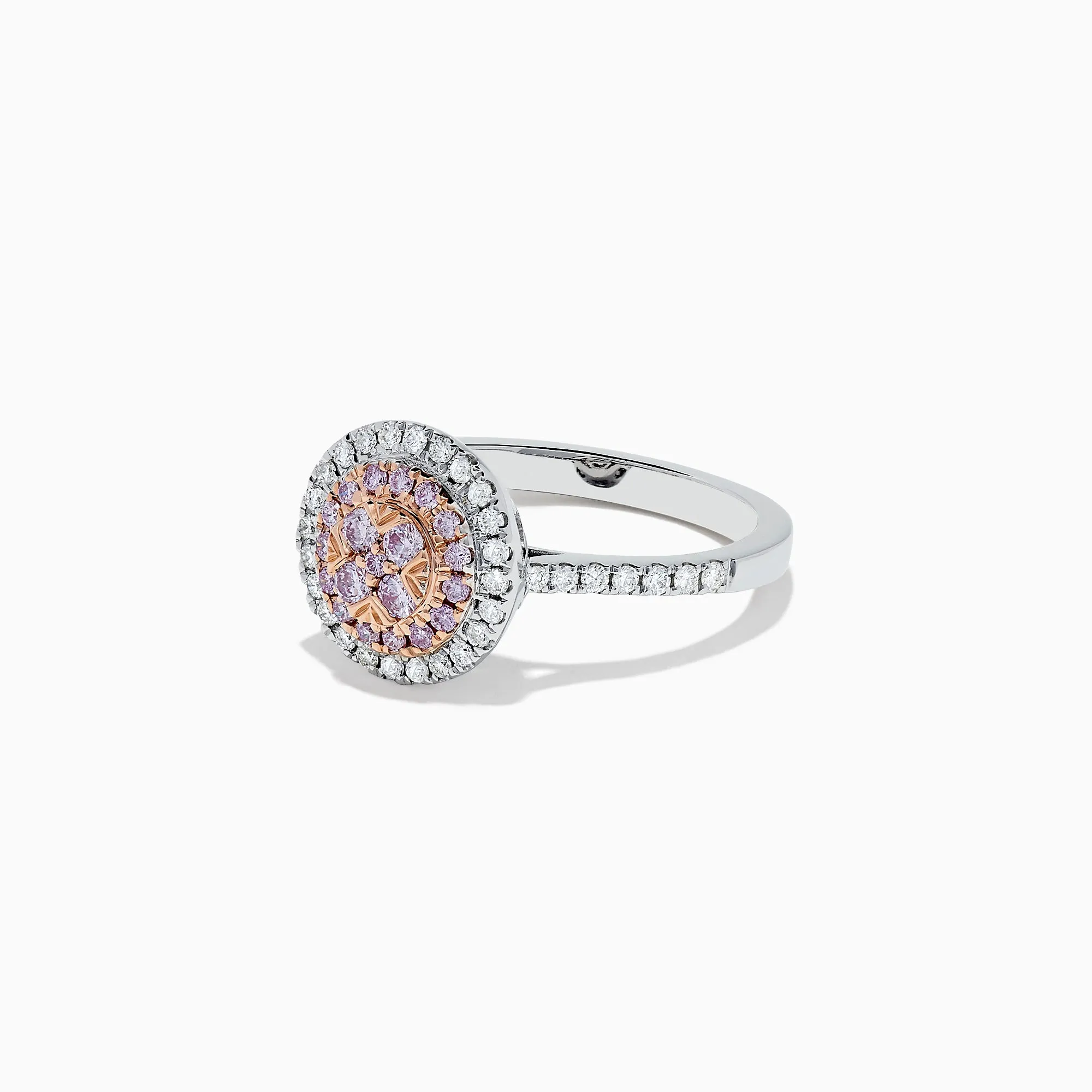 14K Two Tone Gold Pink and White Diamond Ring, 0.57 TCW