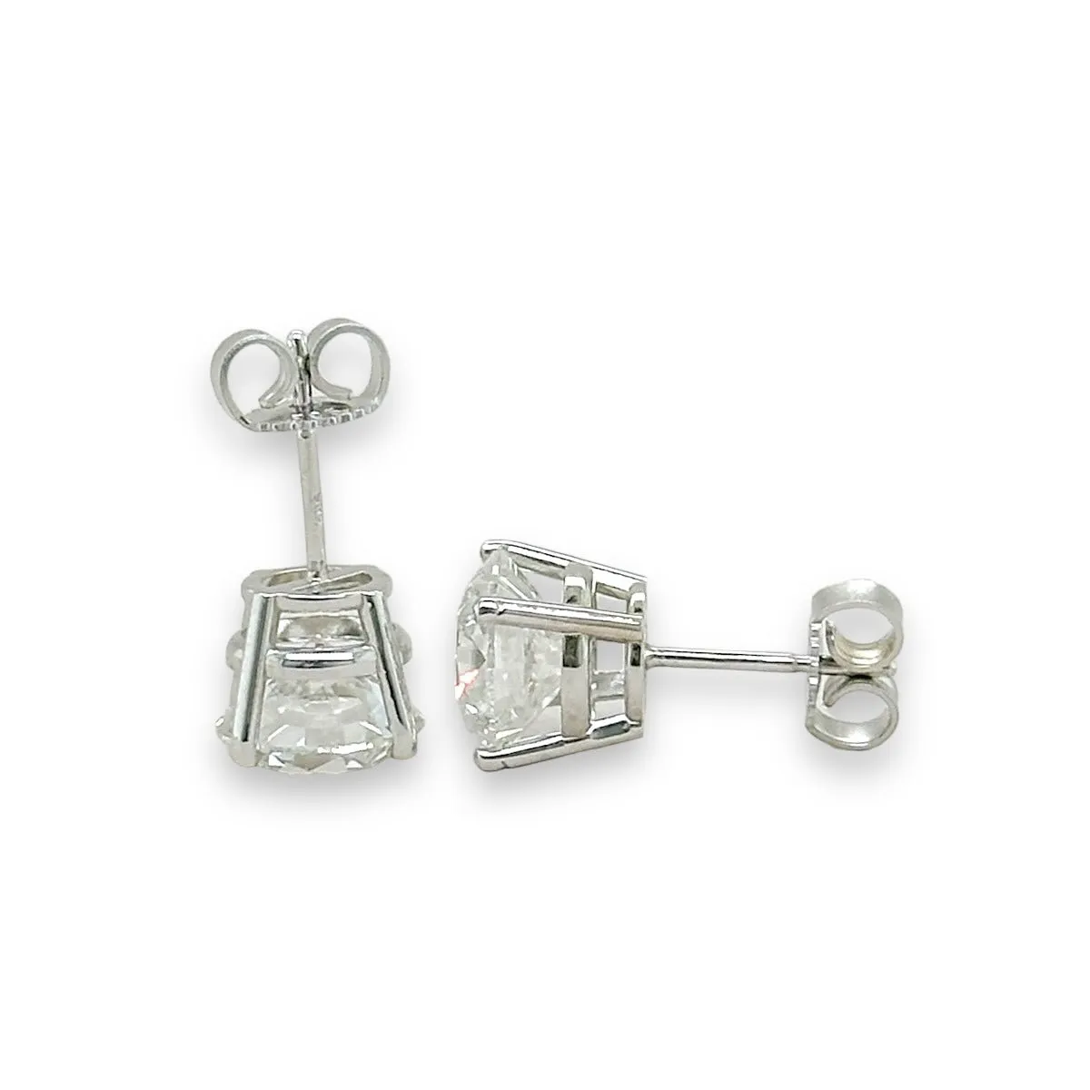 14K W Gold 4.00ctw F/VS2 Lab-Created Diamond Earrings