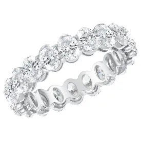 14k White Gold 3.67Ct 17 Diamond Eternity Band, Size 6.0