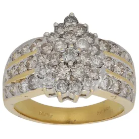 18ct Gold 1.72ct Diamond Cluster Ring Size O