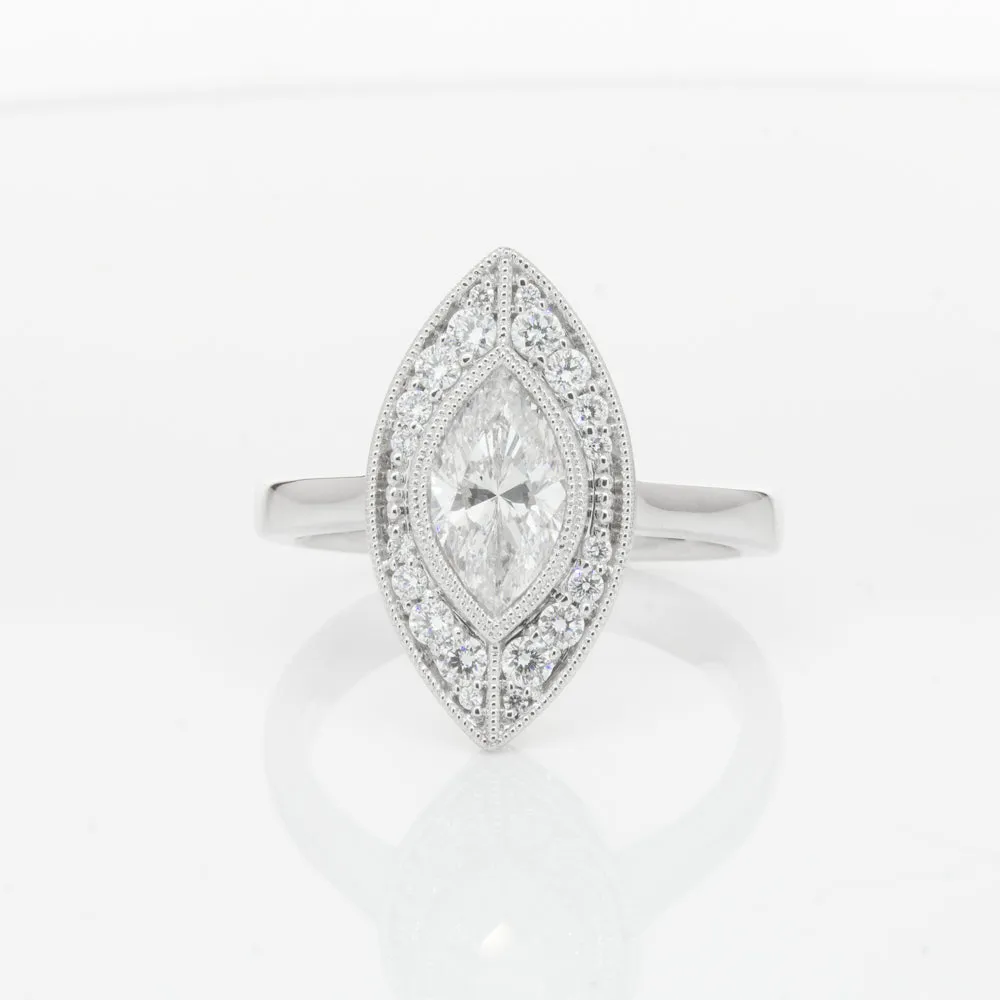 18ct White Gold 1.00ct Marquise Diamond Ring