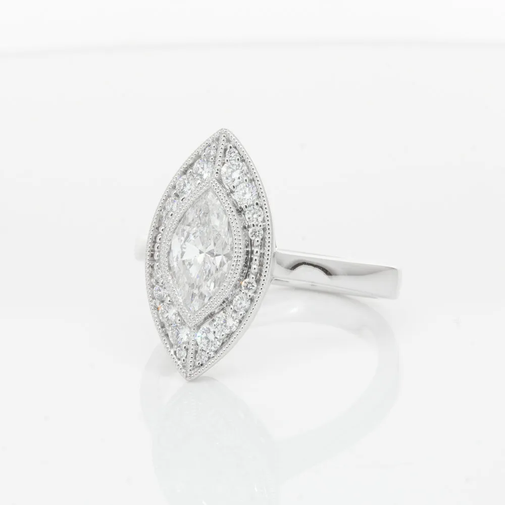 18ct White Gold 1.00ct Marquise Diamond Ring