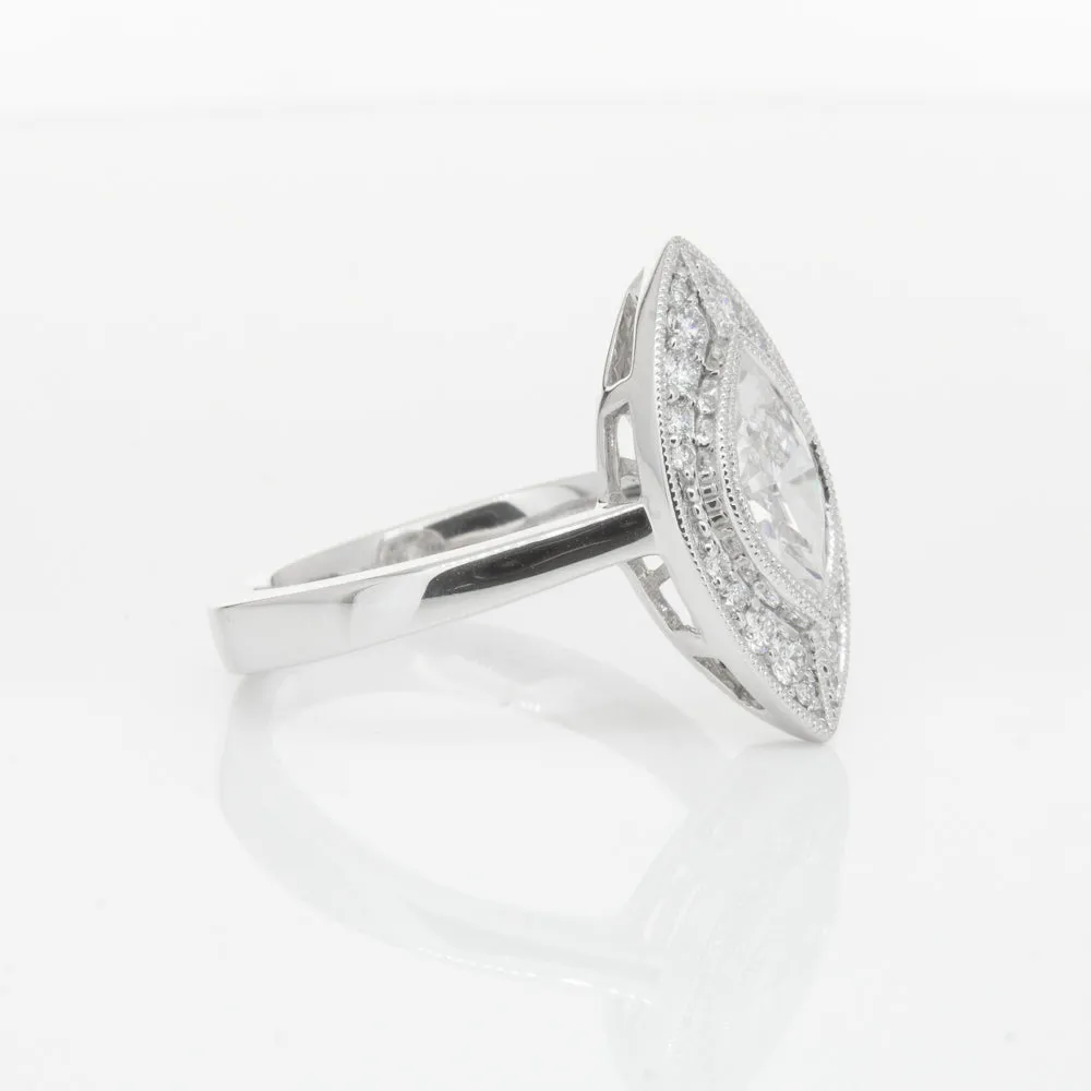 18ct White Gold 1.00ct Marquise Diamond Ring