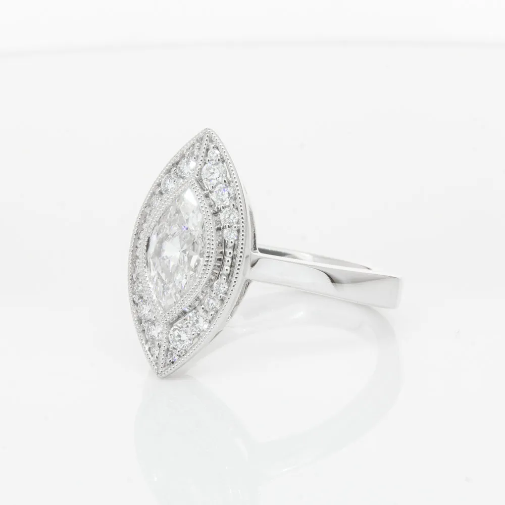 18ct White Gold 1.00ct Marquise Diamond Ring