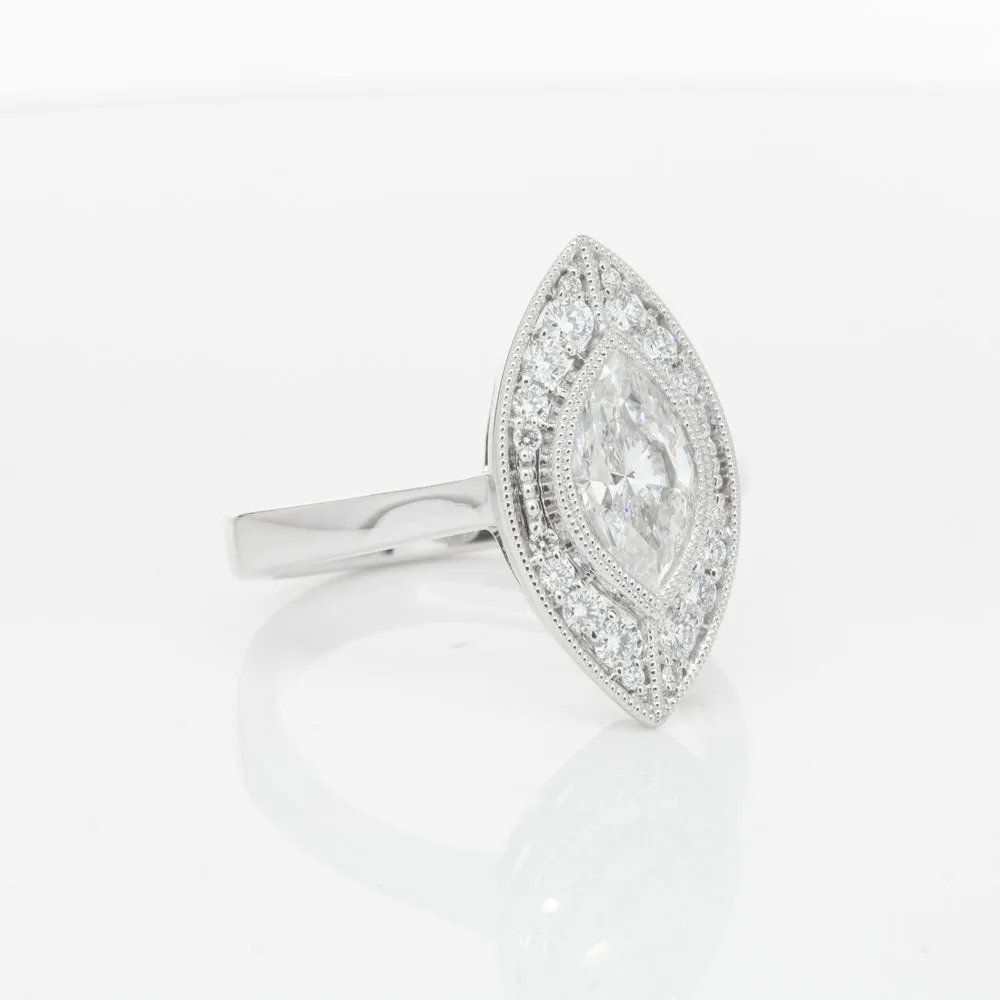 18ct White Gold 1.00ct Marquise Diamond Ring