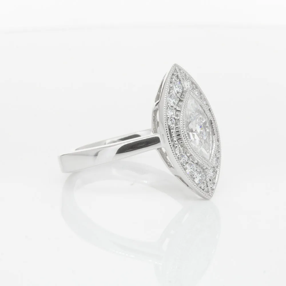 18ct White Gold 1.00ct Marquise Diamond Ring