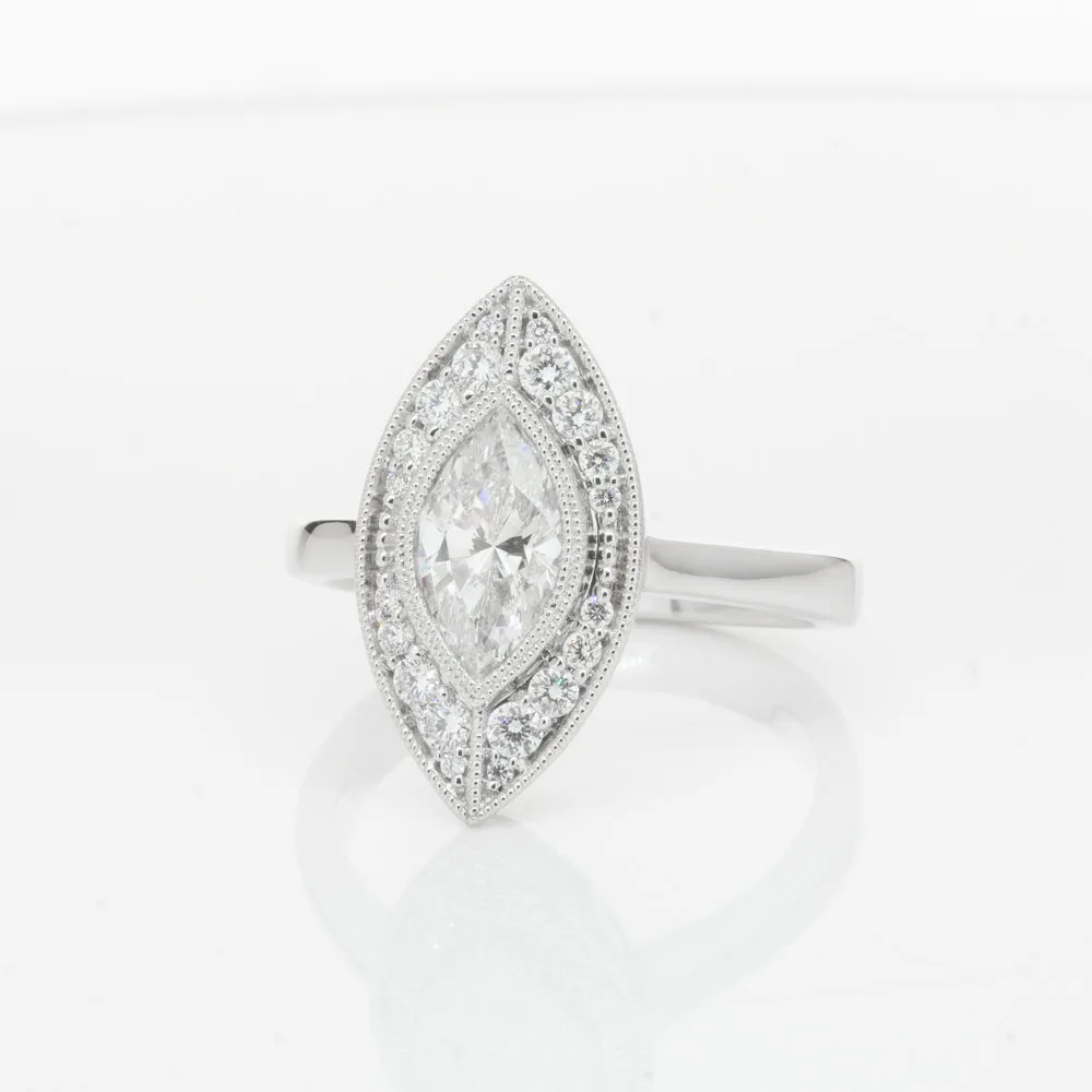 18ct White Gold 1.00ct Marquise Diamond Ring