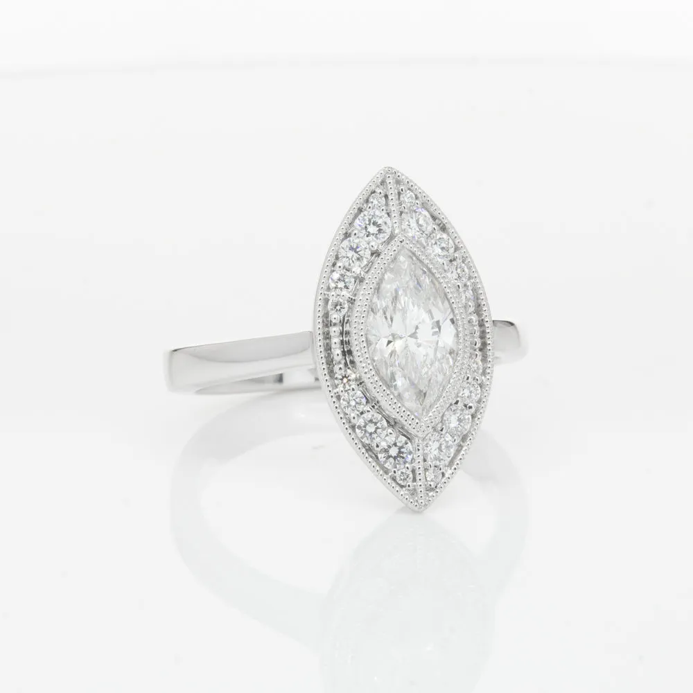 18ct White Gold 1.00ct Marquise Diamond Ring