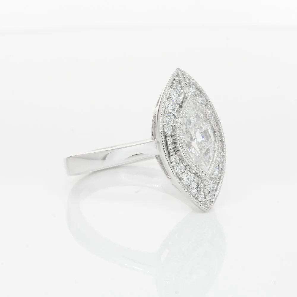 18ct White Gold 1.00ct Marquise Diamond Ring