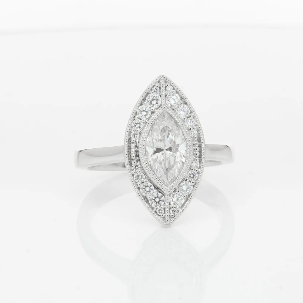 18ct White Gold 1.00ct Marquise Diamond Ring