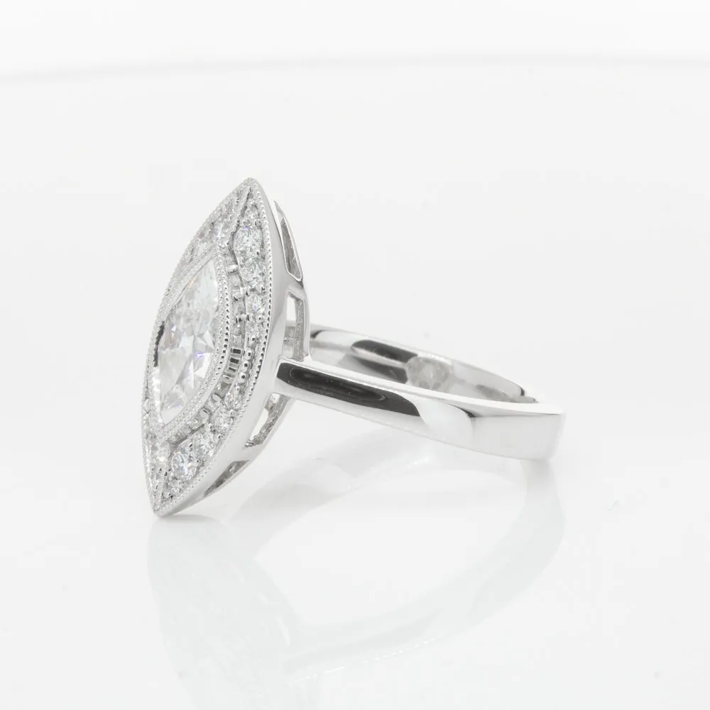 18ct White Gold 1.00ct Marquise Diamond Ring