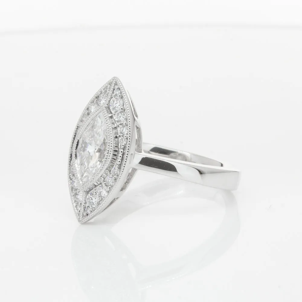 18ct White Gold 1.00ct Marquise Diamond Ring