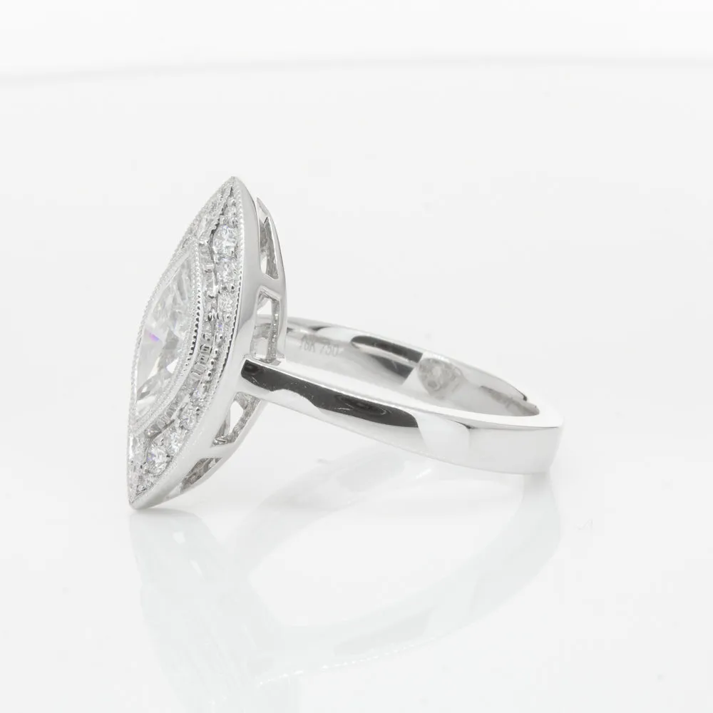 18ct White Gold 1.00ct Marquise Diamond Ring