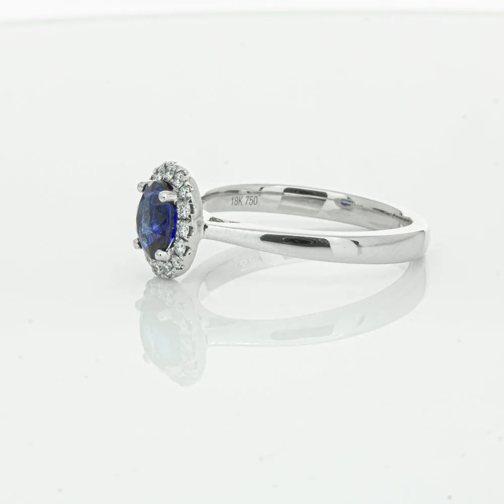 18ct White Gold 1.00ct Sapphire & Diamond Eclipse Ring