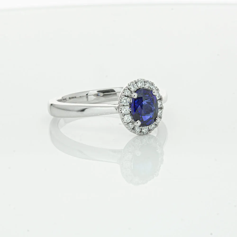 18ct White Gold 1.00ct Sapphire & Diamond Eclipse Ring