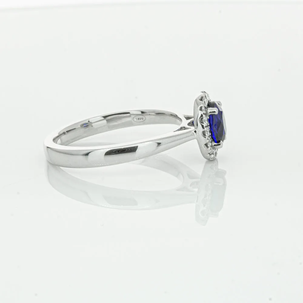 18ct White Gold 1.00ct Sapphire & Diamond Eclipse Ring