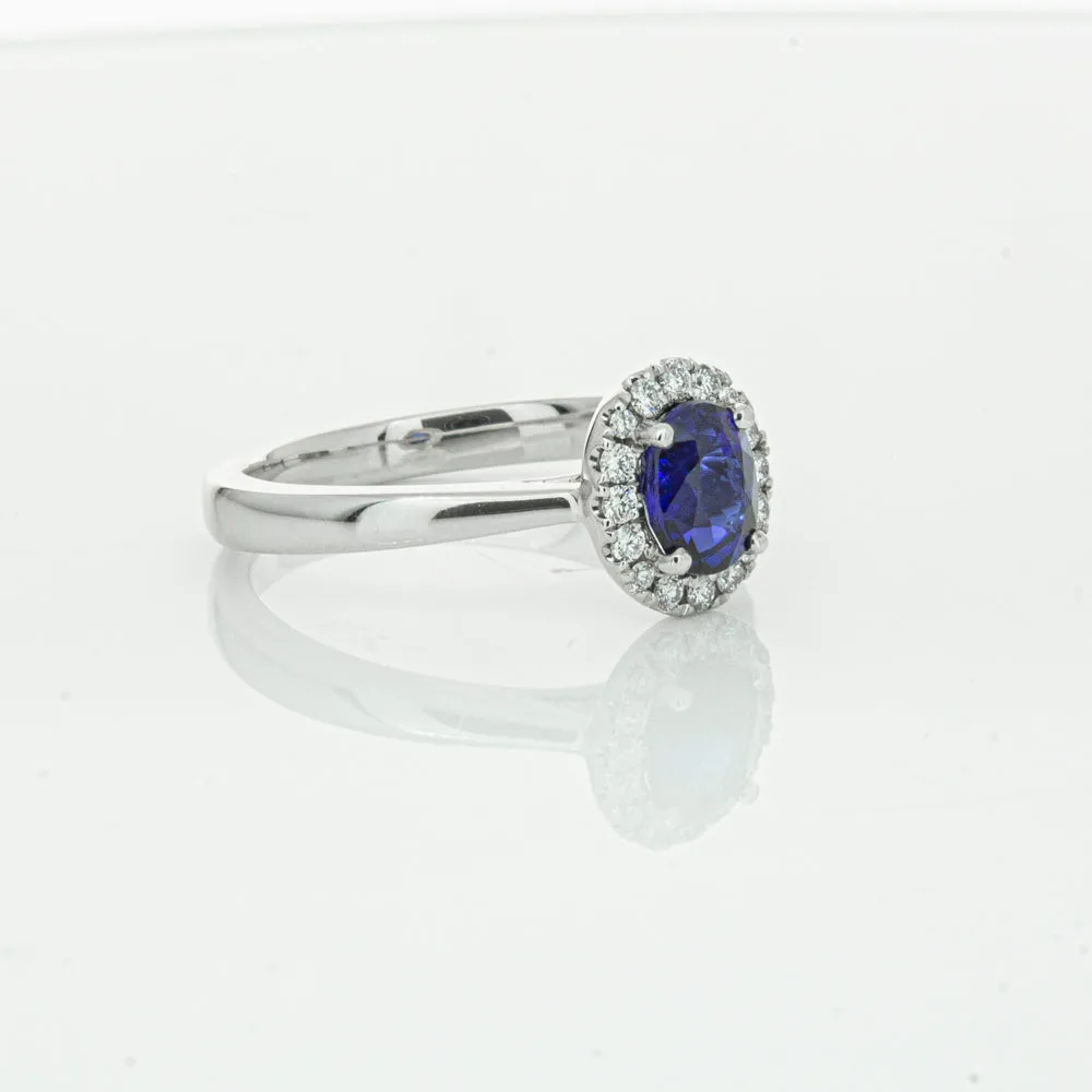 18ct White Gold 1.00ct Sapphire & Diamond Eclipse Ring