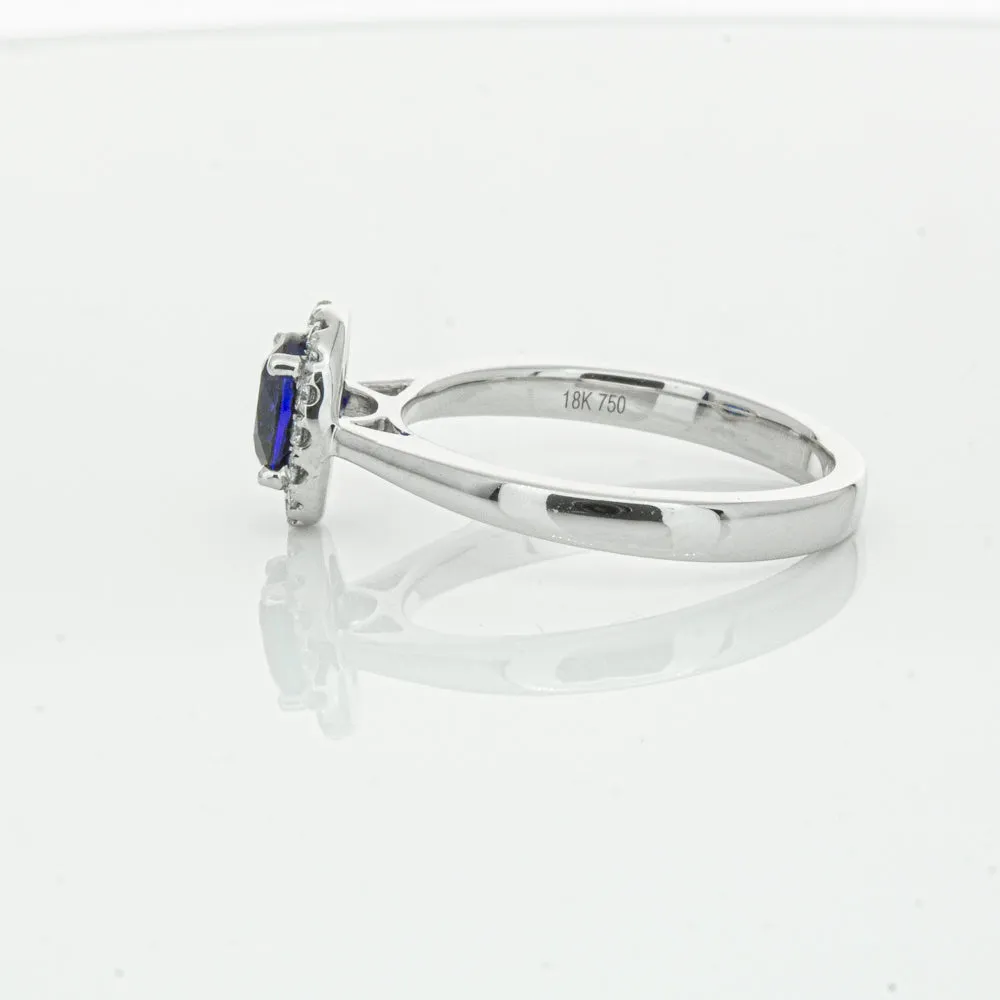 18ct White Gold 1.00ct Sapphire & Diamond Eclipse Ring