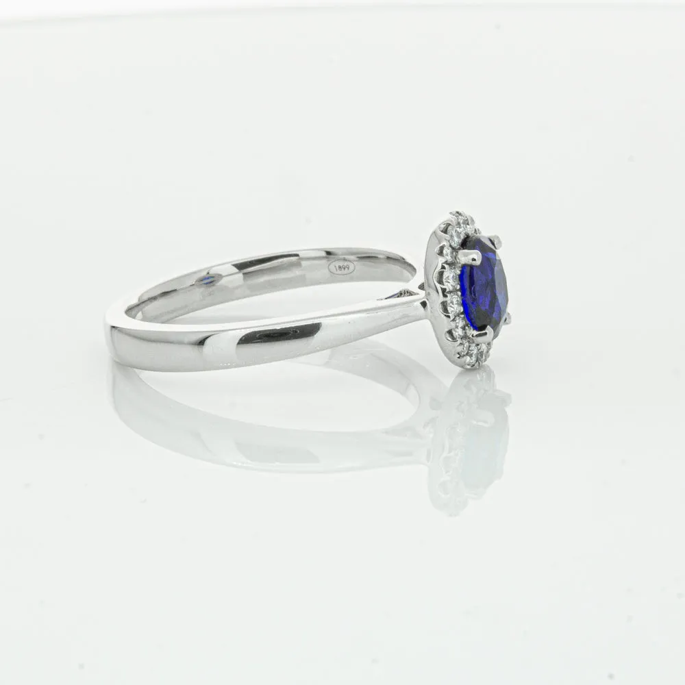 18ct White Gold 1.00ct Sapphire & Diamond Eclipse Ring