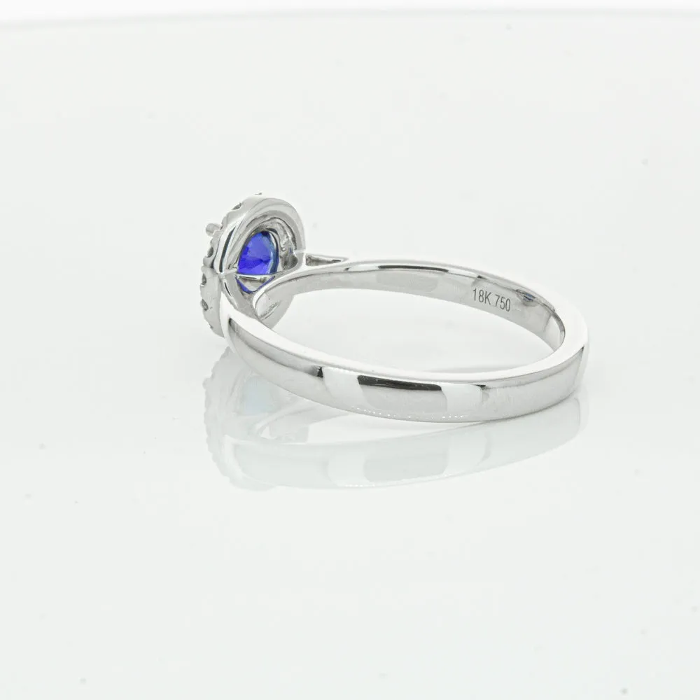 18ct White Gold 1.00ct Sapphire & Diamond Eclipse Ring