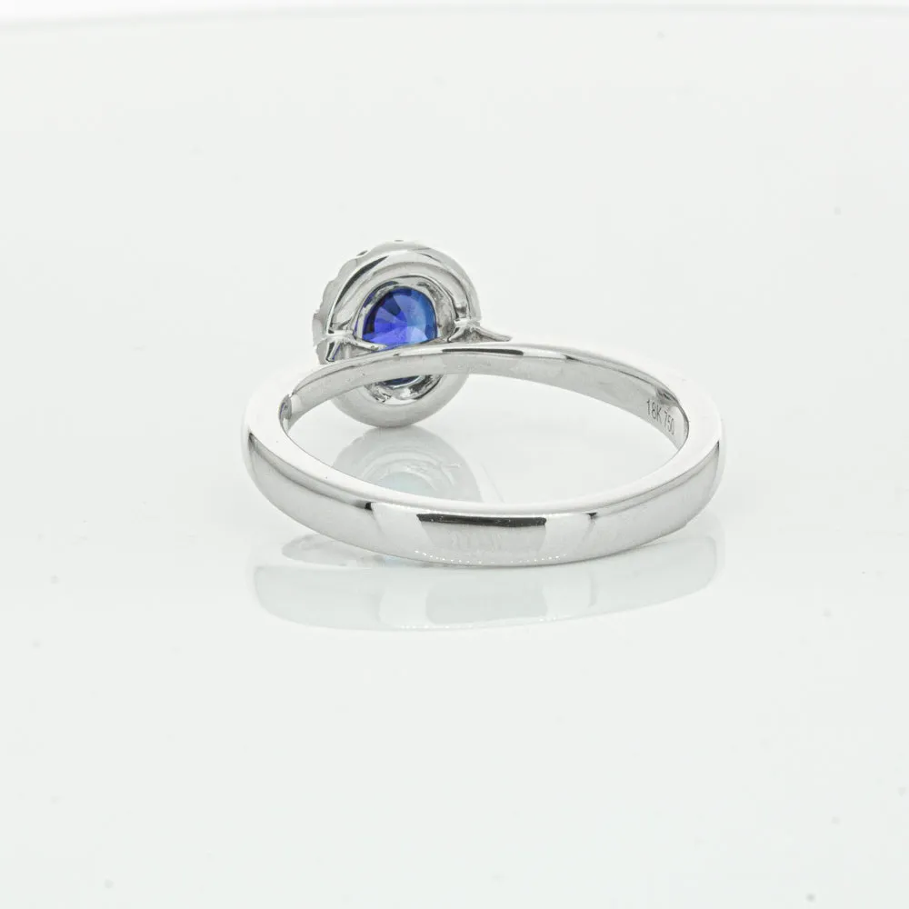 18ct White Gold 1.00ct Sapphire & Diamond Eclipse Ring