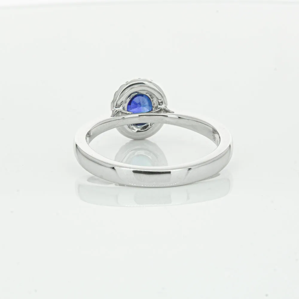 18ct White Gold 1.00ct Sapphire & Diamond Eclipse Ring