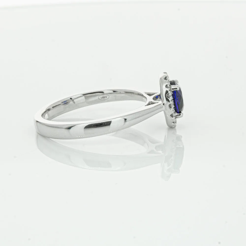 18ct White Gold 1.00ct Sapphire & Diamond Eclipse Ring