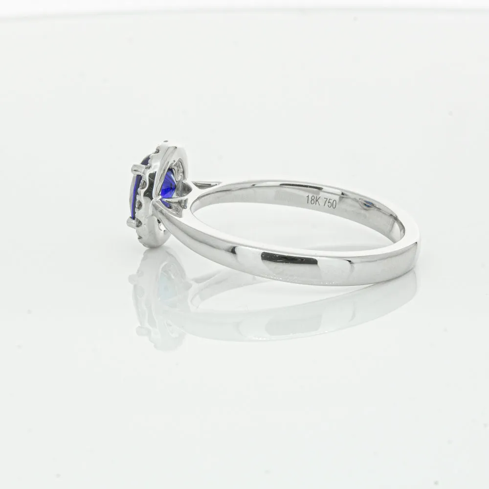 18ct White Gold 1.00ct Sapphire & Diamond Eclipse Ring