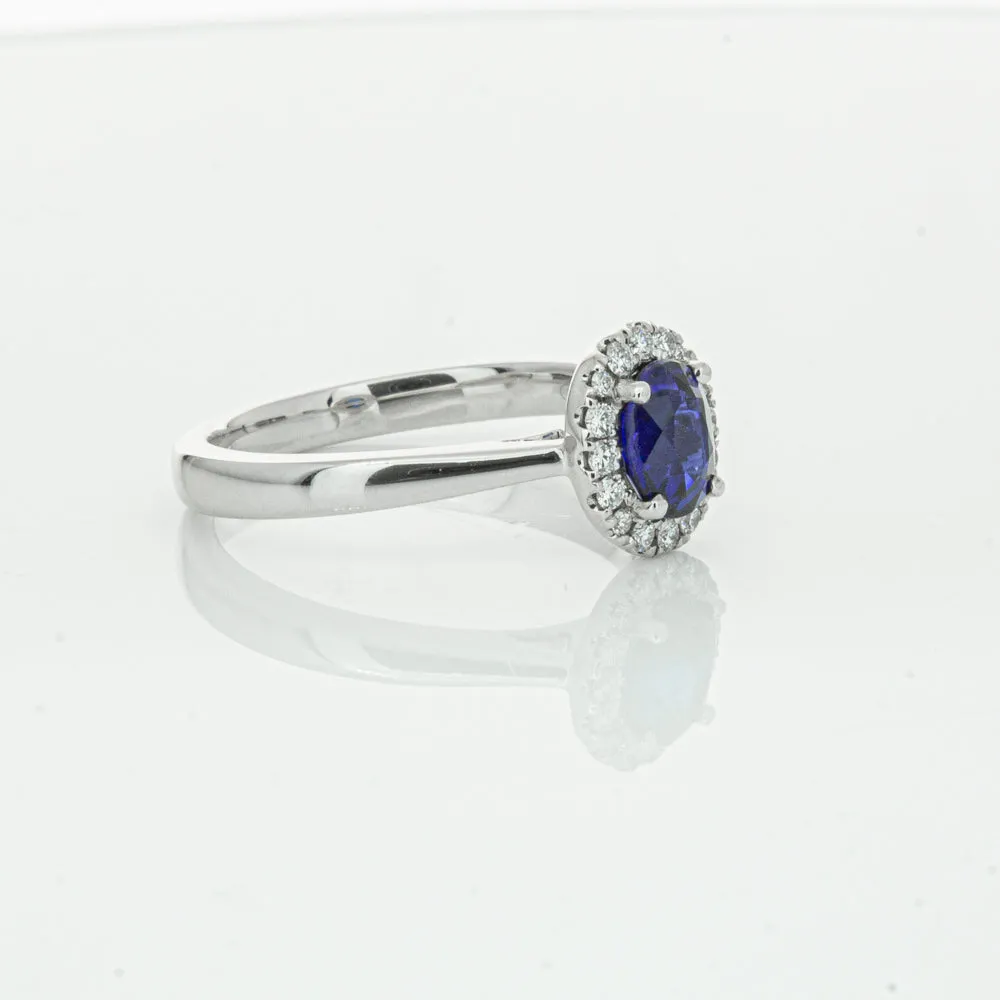 18ct White Gold 1.00ct Sapphire & Diamond Eclipse Ring