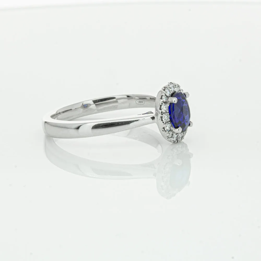 18ct White Gold 1.00ct Sapphire & Diamond Eclipse Ring