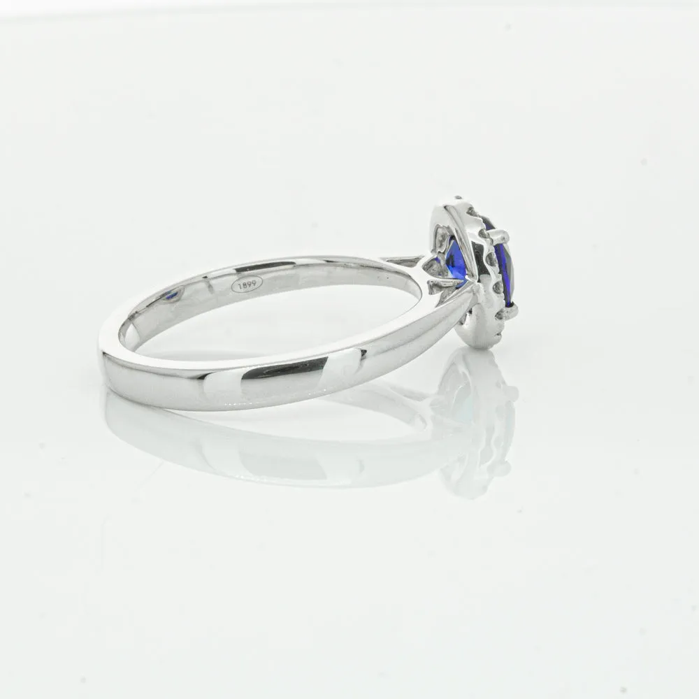 18ct White Gold 1.00ct Sapphire & Diamond Eclipse Ring