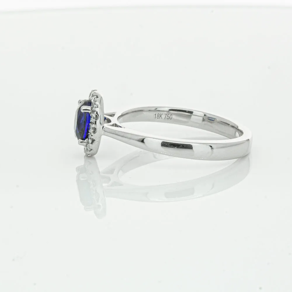 18ct White Gold 1.00ct Sapphire & Diamond Eclipse Ring